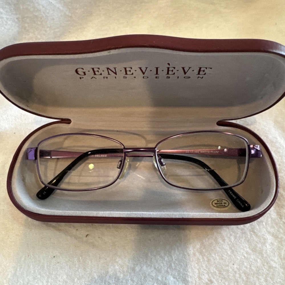 Genevieve Eyeglasses PARIS‎ MODERN MELANIE Matte Plum 53-17-140  Frames ONLY